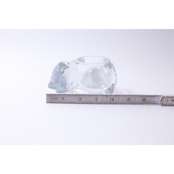 Sleeping Cat, Candle Holder, Indiana Glass, Crystal, Home Decor, Avon, Crystal - Picture 4 of 4